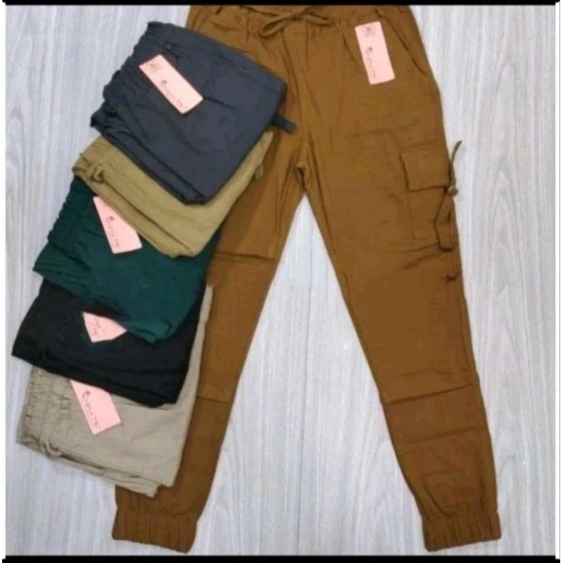 celana cargo ring denim simple me