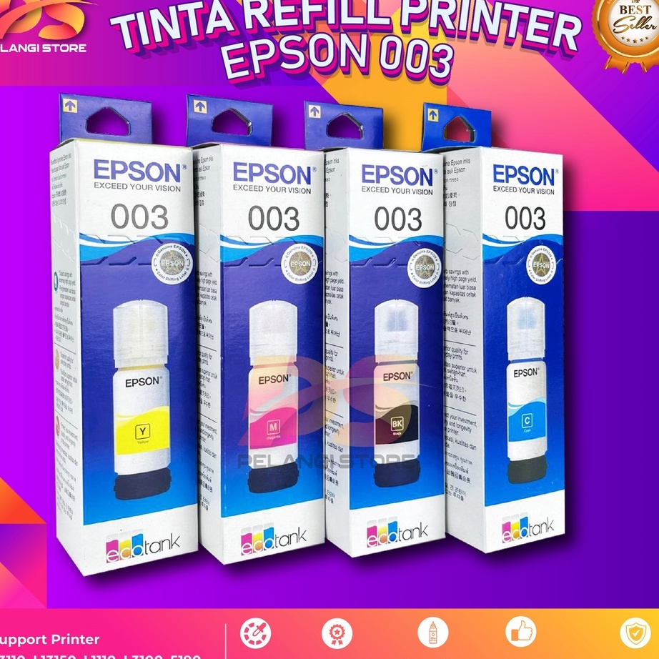 Ready Stock Tinta Epson 003 Premium Tinta Printer L1110 L3101 L3110 L3150 L5190 L3100 Terbaru