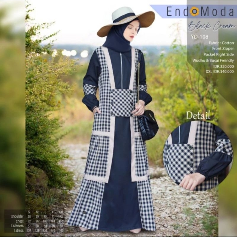 Endomoda YD 108 || Gamis muslim wanita || busana muslim wanita kekinian || gamis wanita jumbo