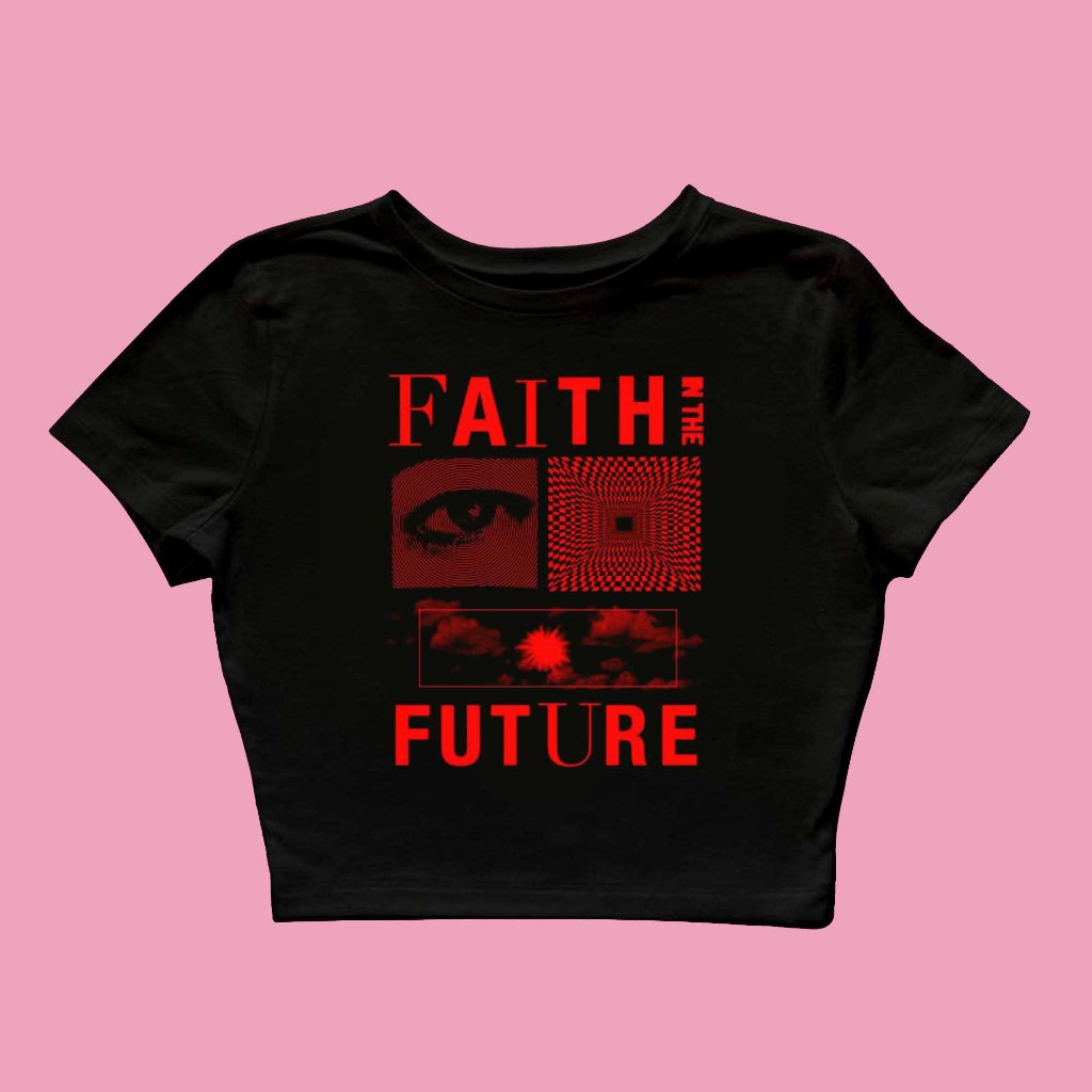 Baby Tee Faith In The Future Y2k Style Crop Tee