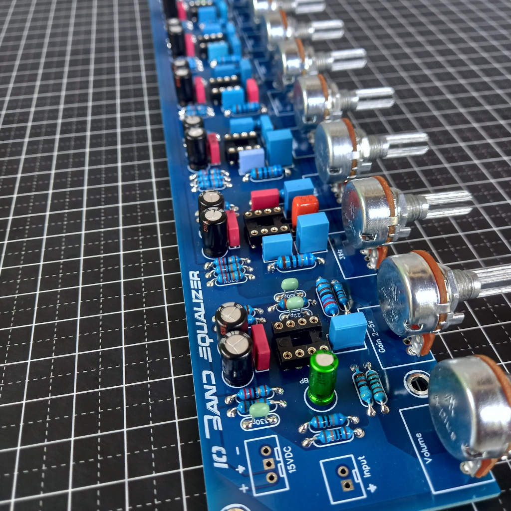 Kit Equalizer Mono 10 Channel Komponen Berkualitas PCB Double Layer