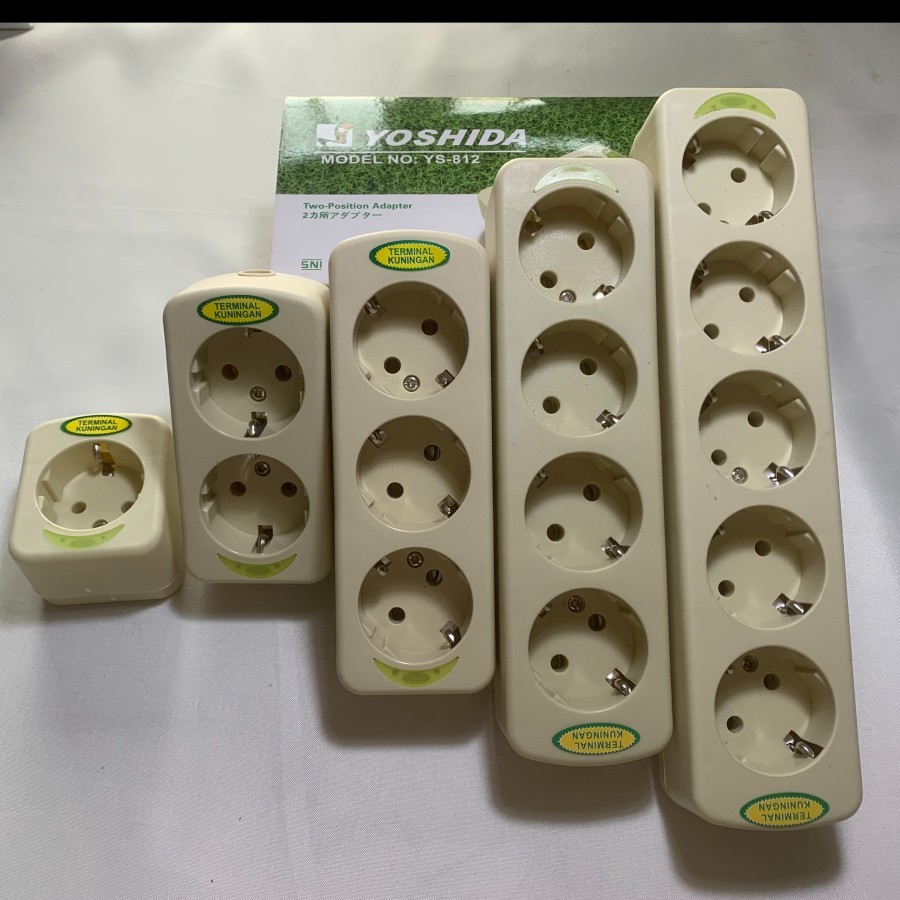 Stop Kontak YOSHIDA TANPA KAPEL 1,2,3,4,5,6 Lubang.ORIGINAL - YS811