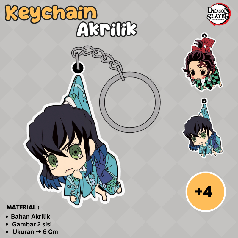 [Demon Slayer] Keychain & strap hp full akrilik versi Nezuko Kamado karakter anime demon slayer V5