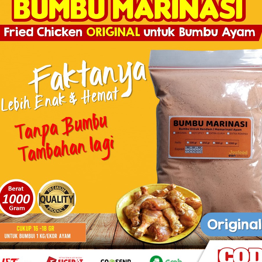 

Ready Stok Tepung Marinasi Fried Chicken 1 Kg Promo