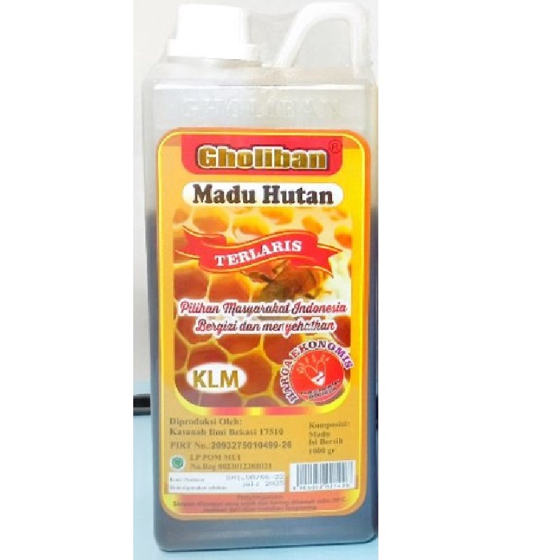 

[KODE N9MQY] Madu Gholiban Hutan Kalimantan 1 kg ASLI Botol Embos tulisan Gholiban