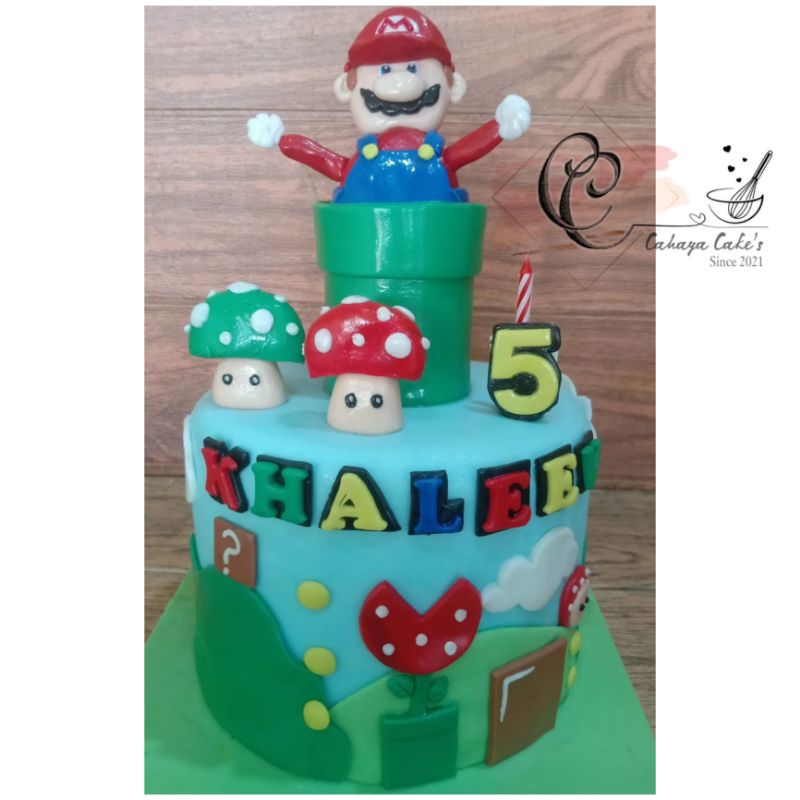 

Super Mario Cake / Kue Ulang Tahun Mario Bross / Kue Ultah Custom Mario