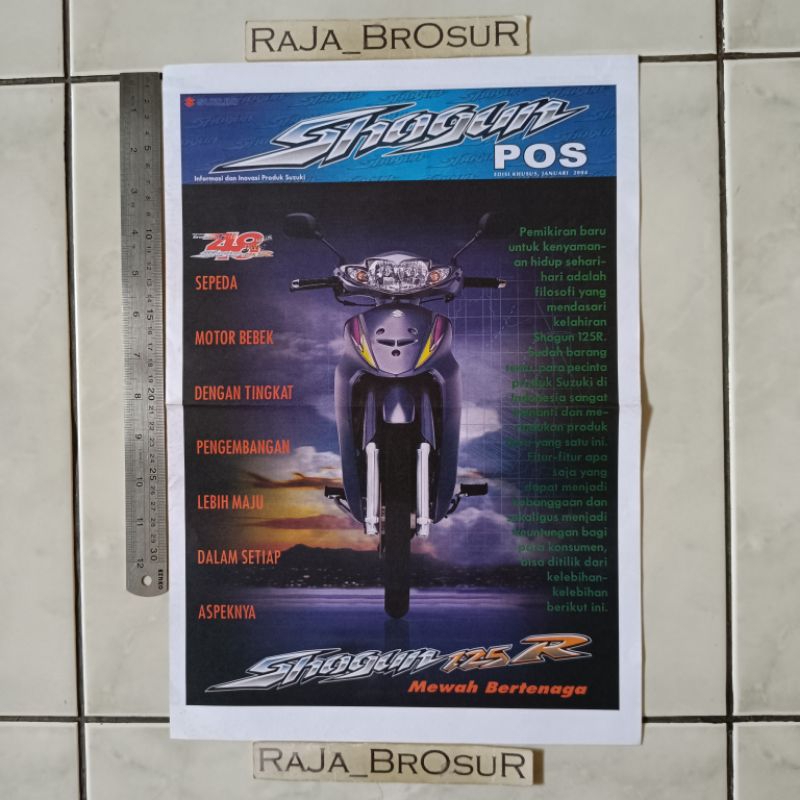 Poster brosur katalog leaflet jumbo Suzuki Shogun 125R/Shogun 125 R/Shogun 125 2004