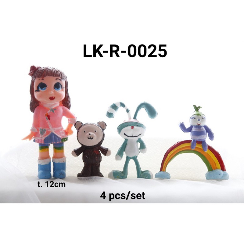 MP-R25 - CAKE TOPPER HIASAN KUE RAINBOW RUBY (isi 4)