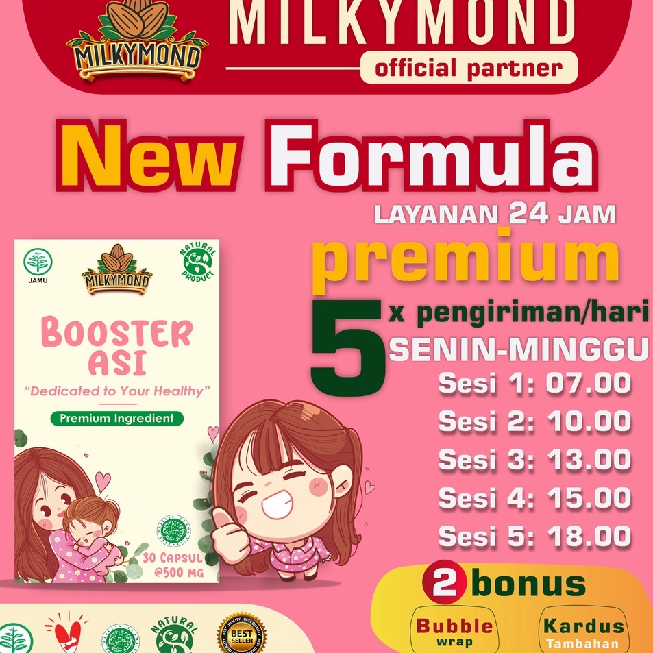 Diskon Promo❀ Milkymond Pelancar Booster Asi Habbatussauda || Soya || Kelor || Katuk || Fenugreek K6