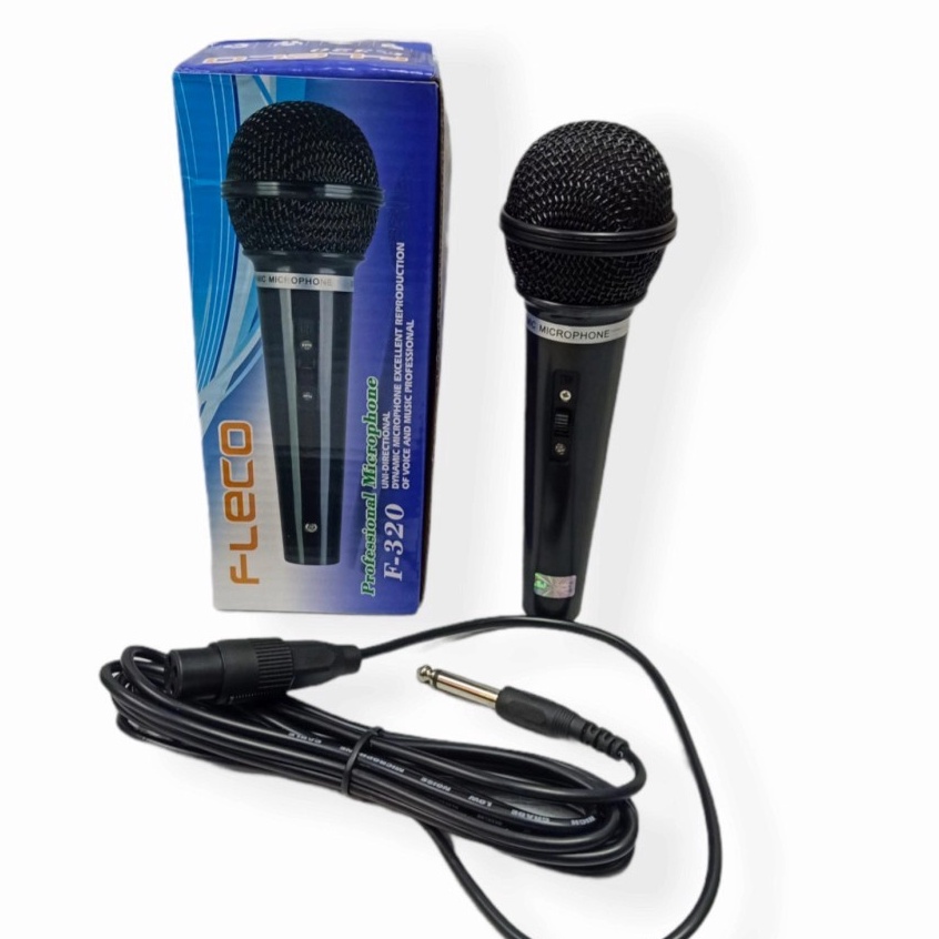 Terlaris COD MICROPHONE FLECO F-320/MIC KARAOKE/MIC KABEL/MIC FLECO/MIC SPEAKER//MIC MESJID Terkini