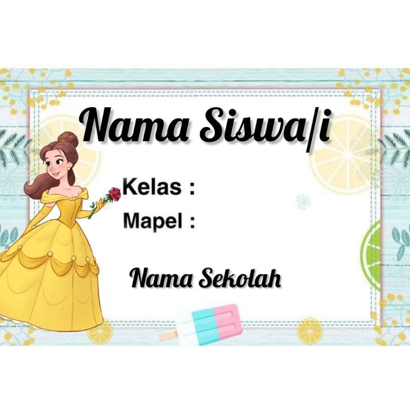 

STIKER LABEL BUKU SEKOLAH MOTIF PRINCES