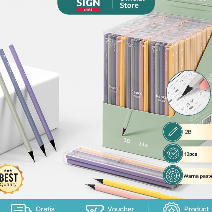 

Big Sale Nusign Graphite Pencil / Pensil 2B Warna Lucu Non Toxic NS724
