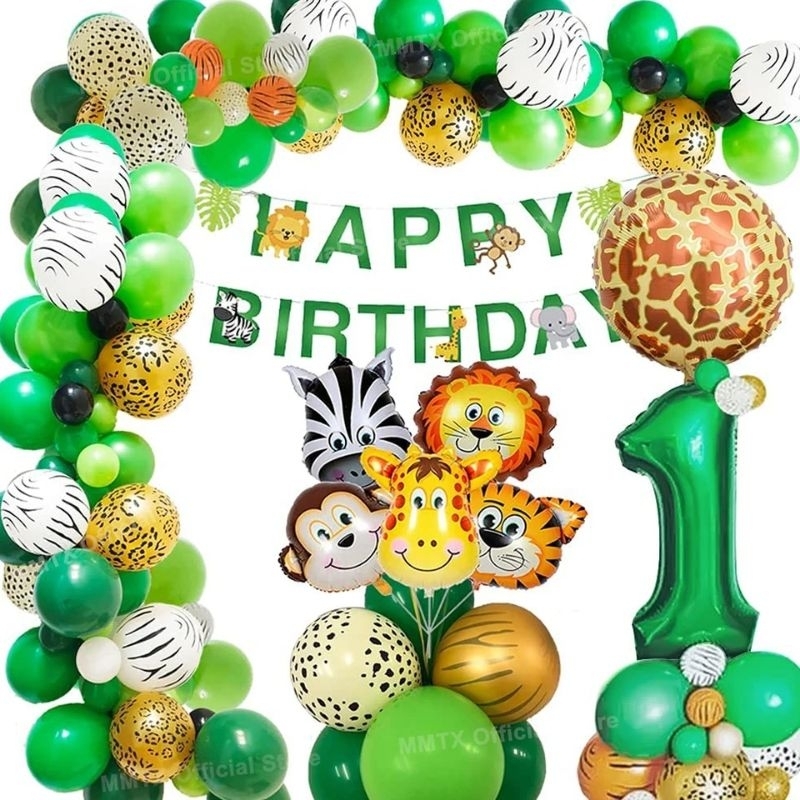 ANIMAL ZOO JUNGLE Paket perlengkapan dekorasi pesta ulang tahun ANIMAL ZOO JUNGLE birthday decoratio