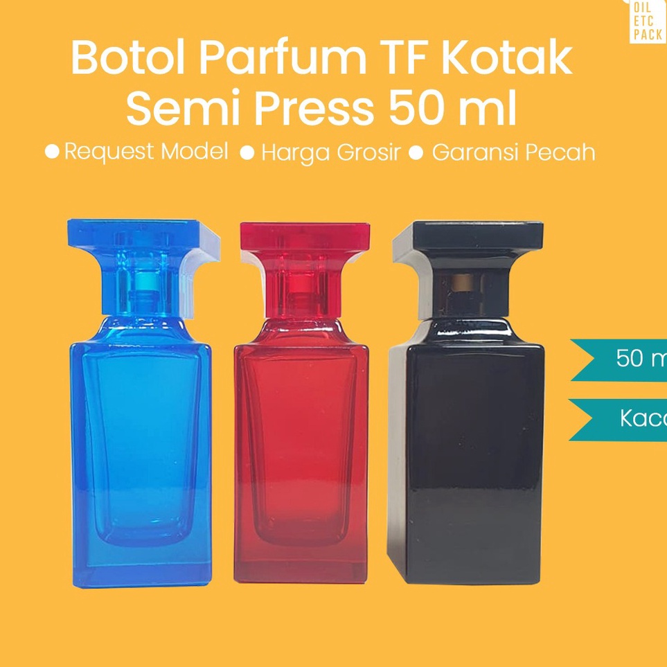 [KODE 96CUP] Botol Spray Parfum Kaca TF 50ml Semi-Press (MENGGUNAKAN ALAT) / Wadah Kosong Isi Ulang 