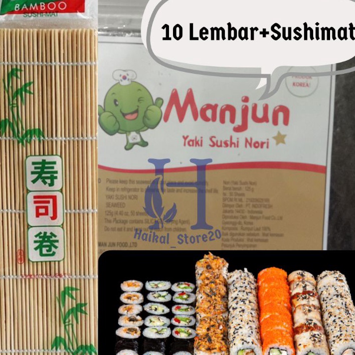 

Super Promo Nori Sushi Rumput laut Manjun PAKET 10 LEMBAR + SUSHIMAT HALAL Best Seller