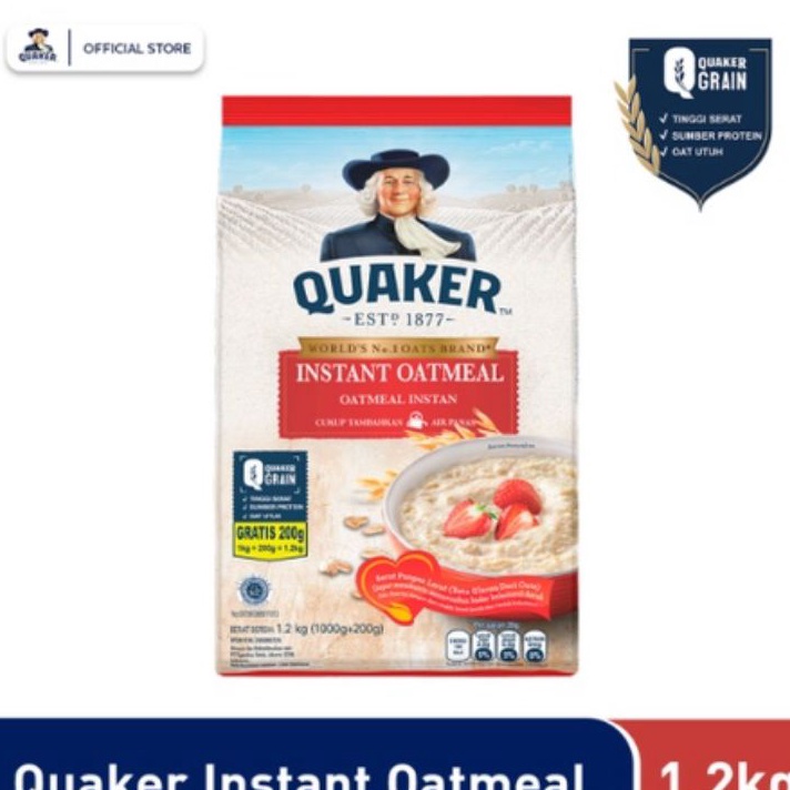 

Readystock Quaker Instant Oatmeal 1200gr EXP APRIL 2025 Terkini