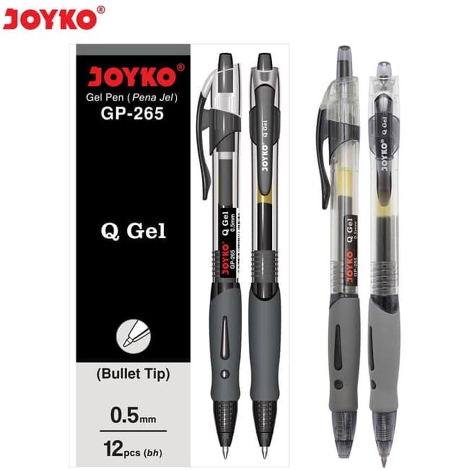 

Terlaris Pulpen Joyko Gel Cetek Q Gel GP-265 (1pak -12pcs)