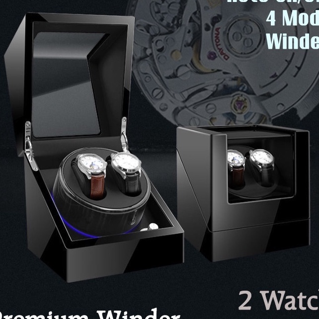 Terkini Watch Winder display kotak Jam tangan pemutar automatic auto 2 box gift natal hampers cowok pria lebaran hadiah ulang tahun