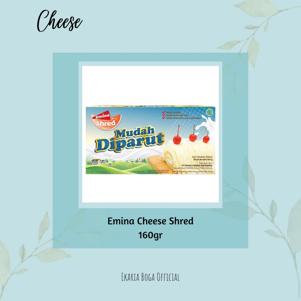 

KEJU | KEJU CHEDDAR OLAHAN | EMINA SHRED CHEESE | EMINA CHEESE SHRED 160GR