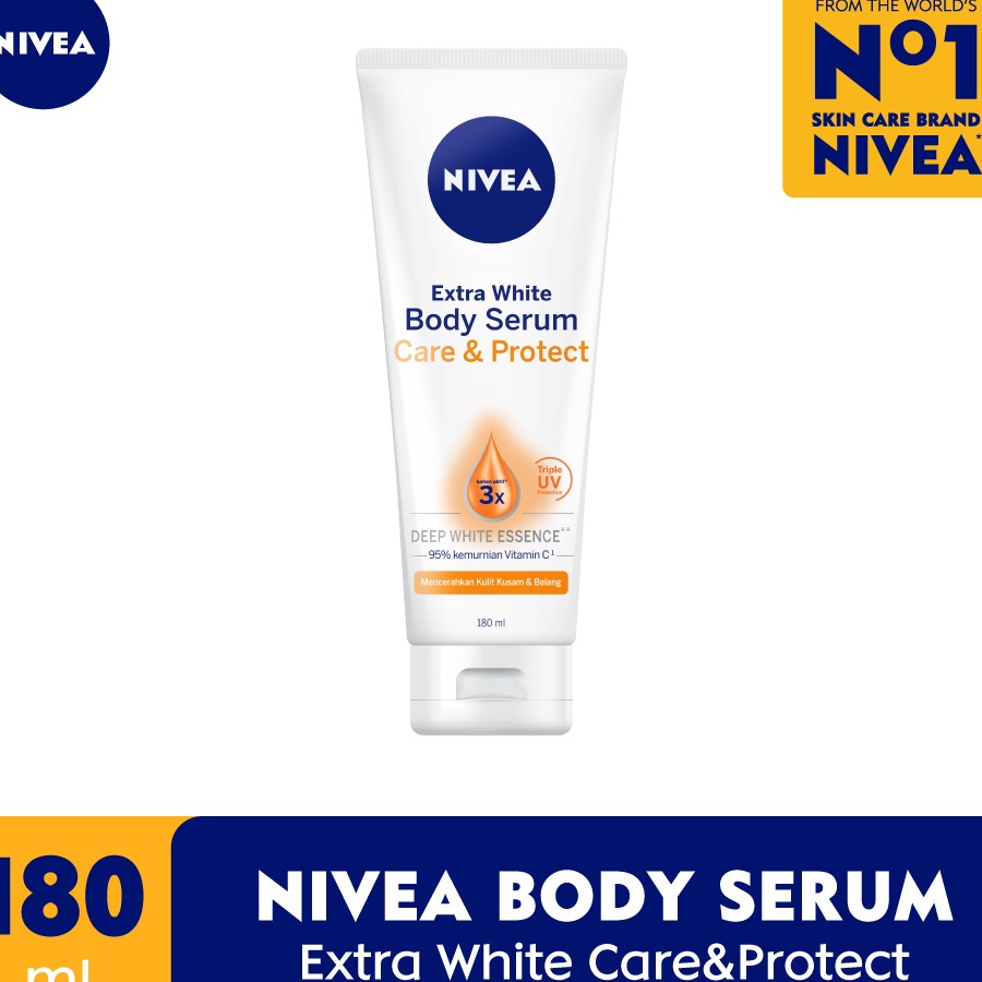 Baru ORIGINAL Nivea Body Serum Extra White Care & Protect 180ml ~ Nivea Body Serum - Body Lotion Dij