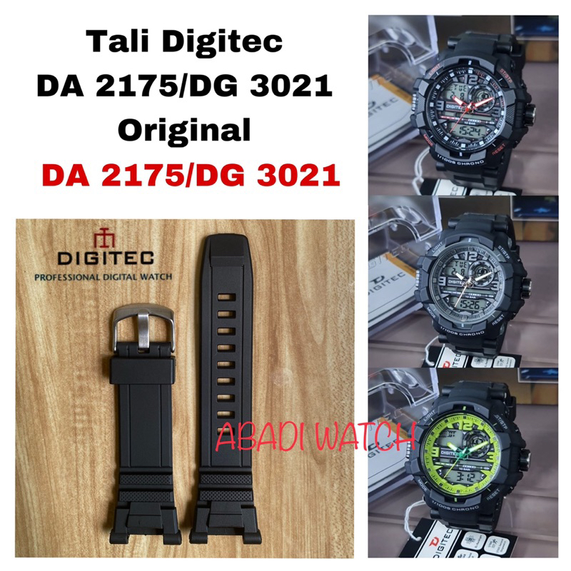 Strap Tali Jam Tangan Rubber Digitec DA 2175, DG 3021 DG-2175t, DG-3021t Original