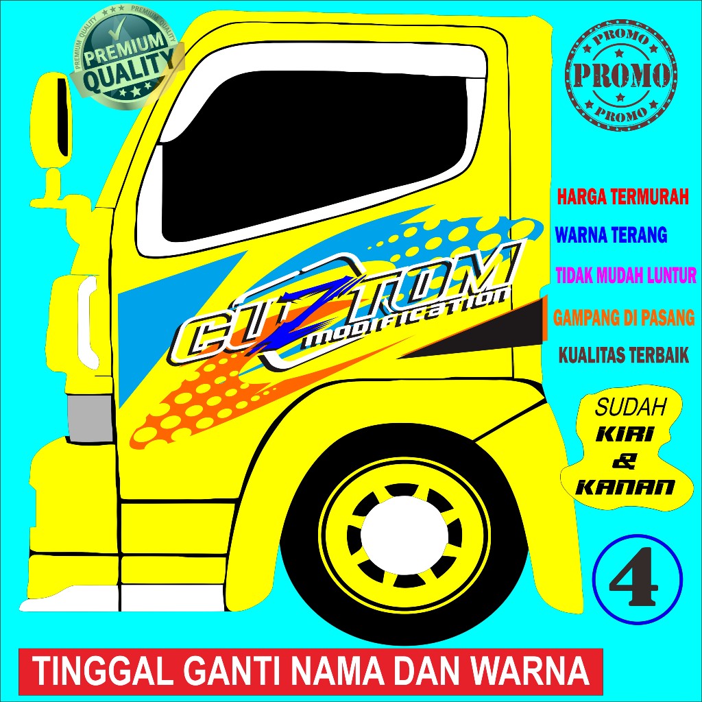 Stiker samping variasi mobil canter