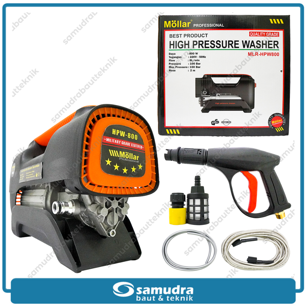 Mesin Jet Cleaner MOLLAR HPW800 Alat Cuci Steam Mobil Motor Elektrik