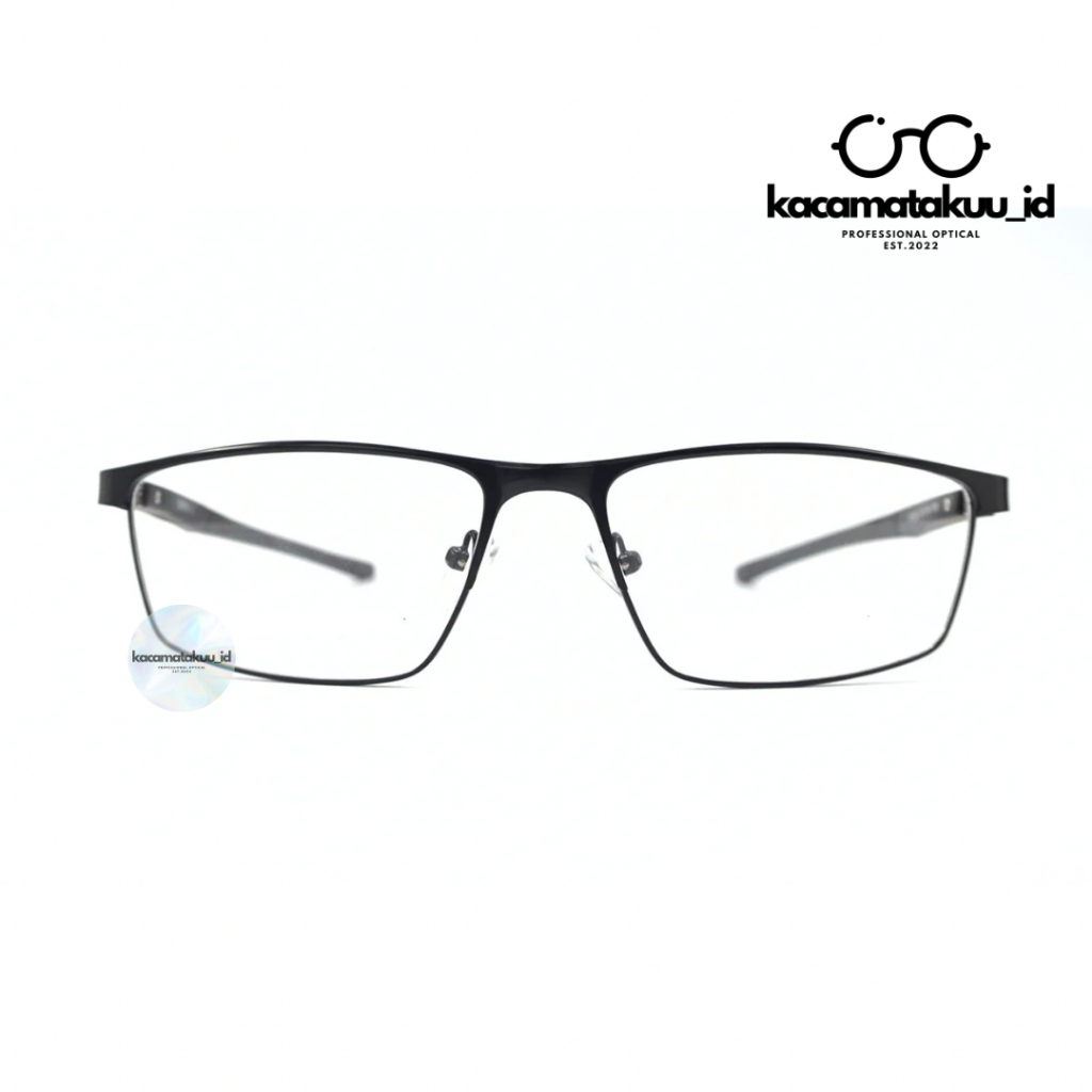Kacamatakuu_id Frame Sport Kotak Besi Pria Lensa bluecromic Antiradiasi Minus Silinder Progresif Rog
