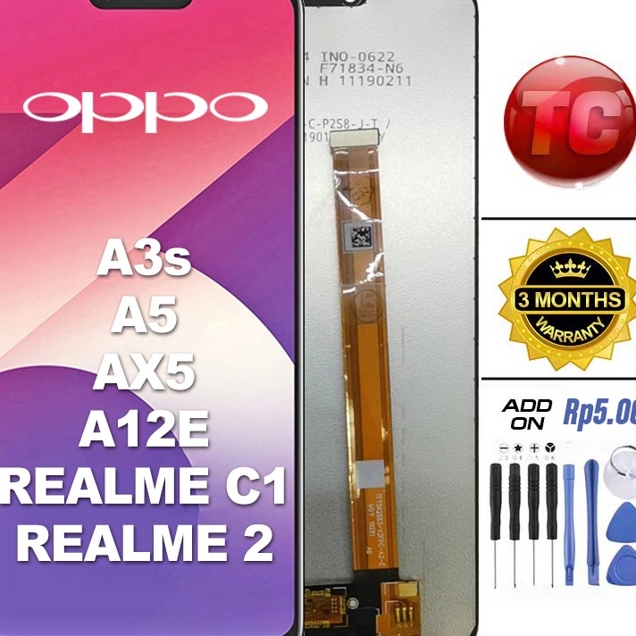 Grosir LCD OPPO A3S / OPPO A5 AX5 A12E / Realme C1 / Realme 2 Original asli TOUCHSCREEN Fullset Crown Murah Ori Compatible For Glass Touch Screen Digitizer