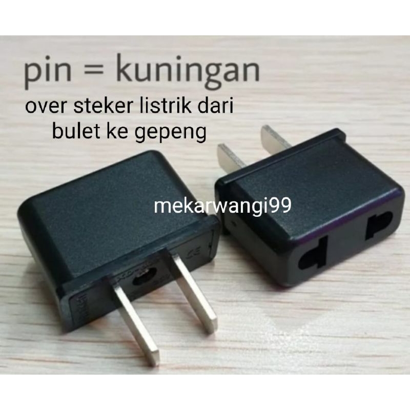 over steker listrik atau sambungan dari pin bulat ke gepeng taiwan