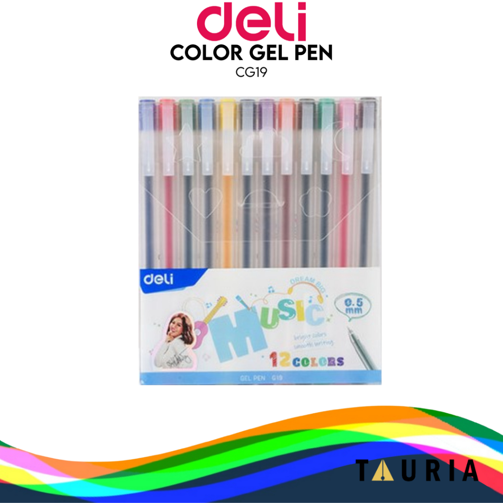

[DELI X AGNEZ MO] Deli Color Gel Pen / Pulpen Gel 12 Warna CG19