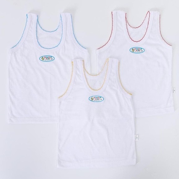 MAM 6PCS Singlet WONDER KIDS - Kaos Kutang Bayi Katun Neci .