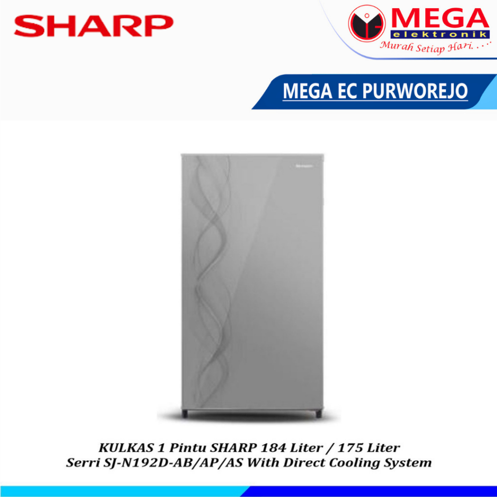 LEMARI ES SHARP 1 PINTU SJ-N192D-AB/AP/AS / SJ N192 D / SJN192D