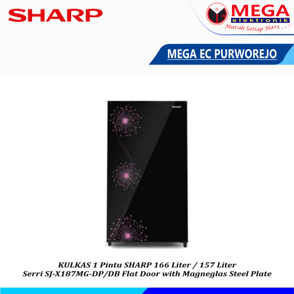 LEMARI ES SHARP 1 PINTU SJ-X187MG-DP/DB / SJ X187 MG / SJX187MG