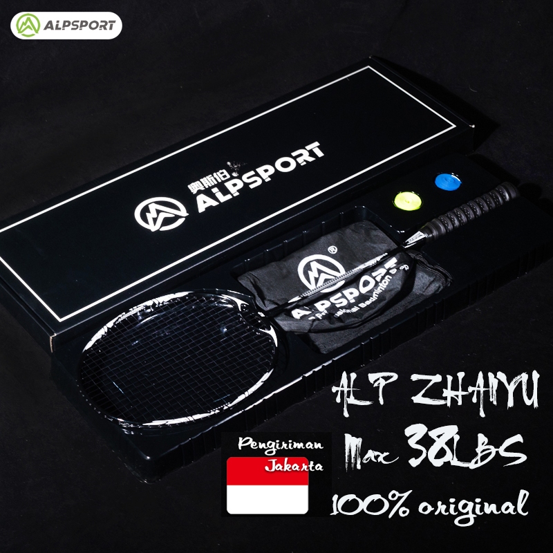 ALPSPORT ZHANYU 4U 38LBS G5 Hitam Raket Badminton Single 100% Full Carbon Fiber Raket BuluTangkis Or