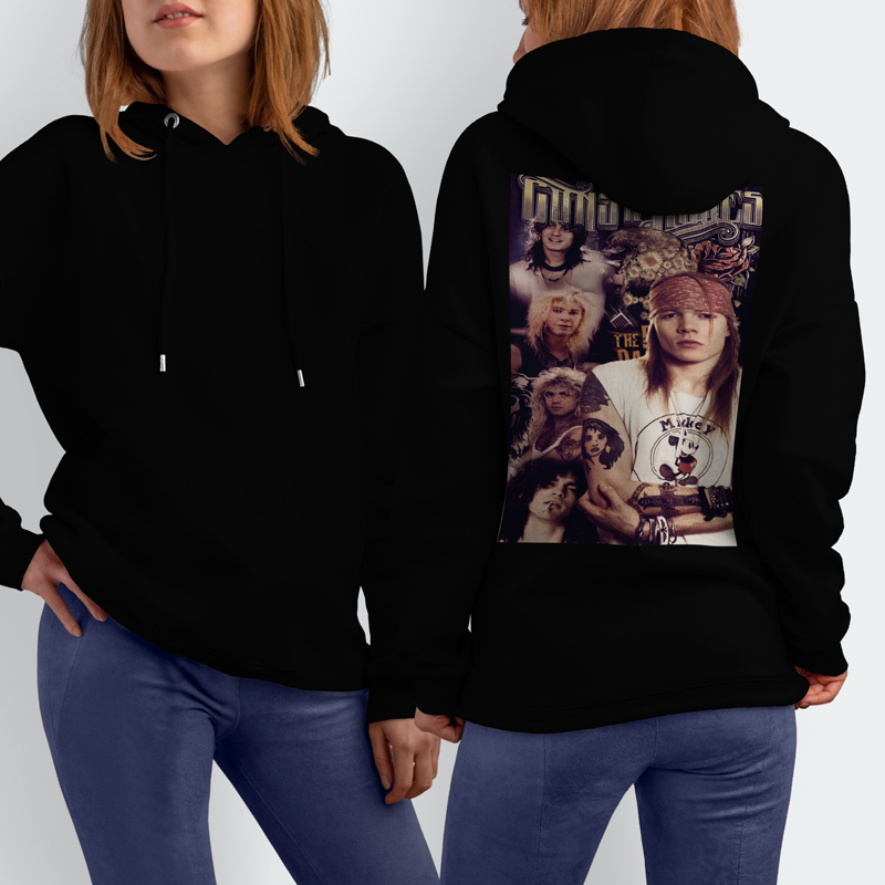Jaket Hoodie Guns N Roses Hoodie Jumper Pullover & Zipper (Ritsleting) Bahan Cotton Fleece | GNR BAN