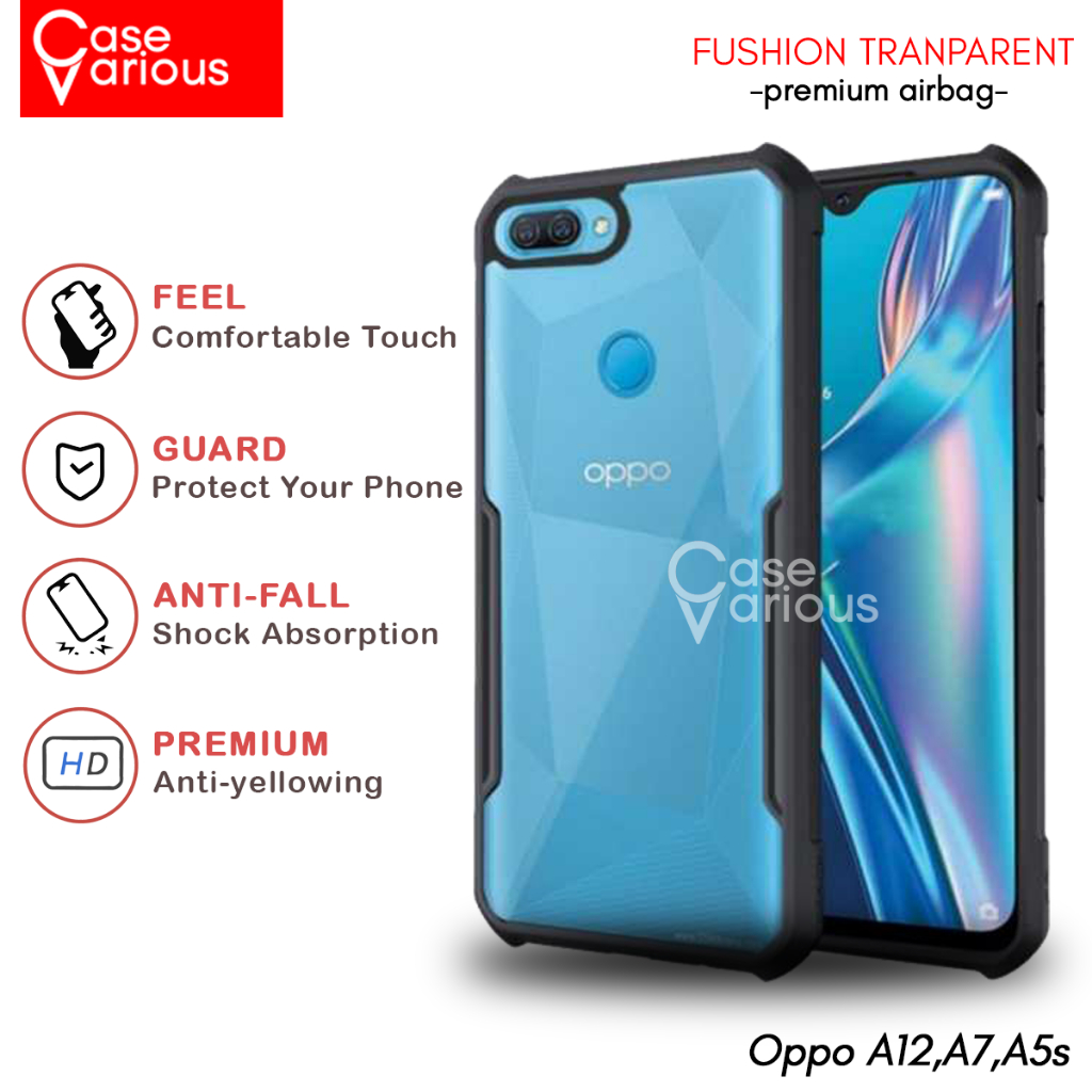 Case Oppo A12,A7,A5S Hard Case Fushion Casing Transparent