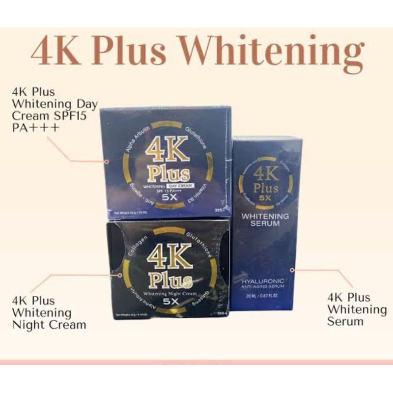 4k Plus Whitenning Day Cream SPF 15 PA++ and night cream Whitening