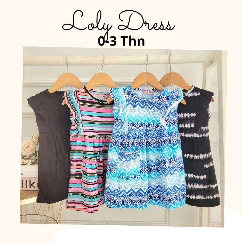 Loly Dress 0-3 Tahun - Baju Anak Bayi Perempuan Dress Cantik Anak Grosir