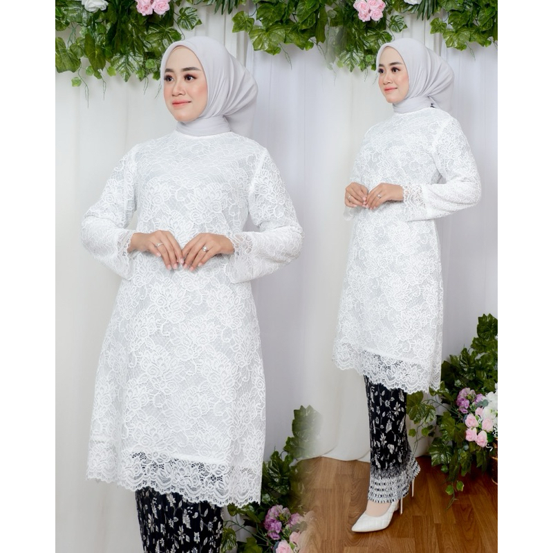 Ghazza Kebaya - Kebaya Tunik Brokat Modern Jumbo LD 130 / Tunik Brukat Modern / Kebaya Wisuda Modern