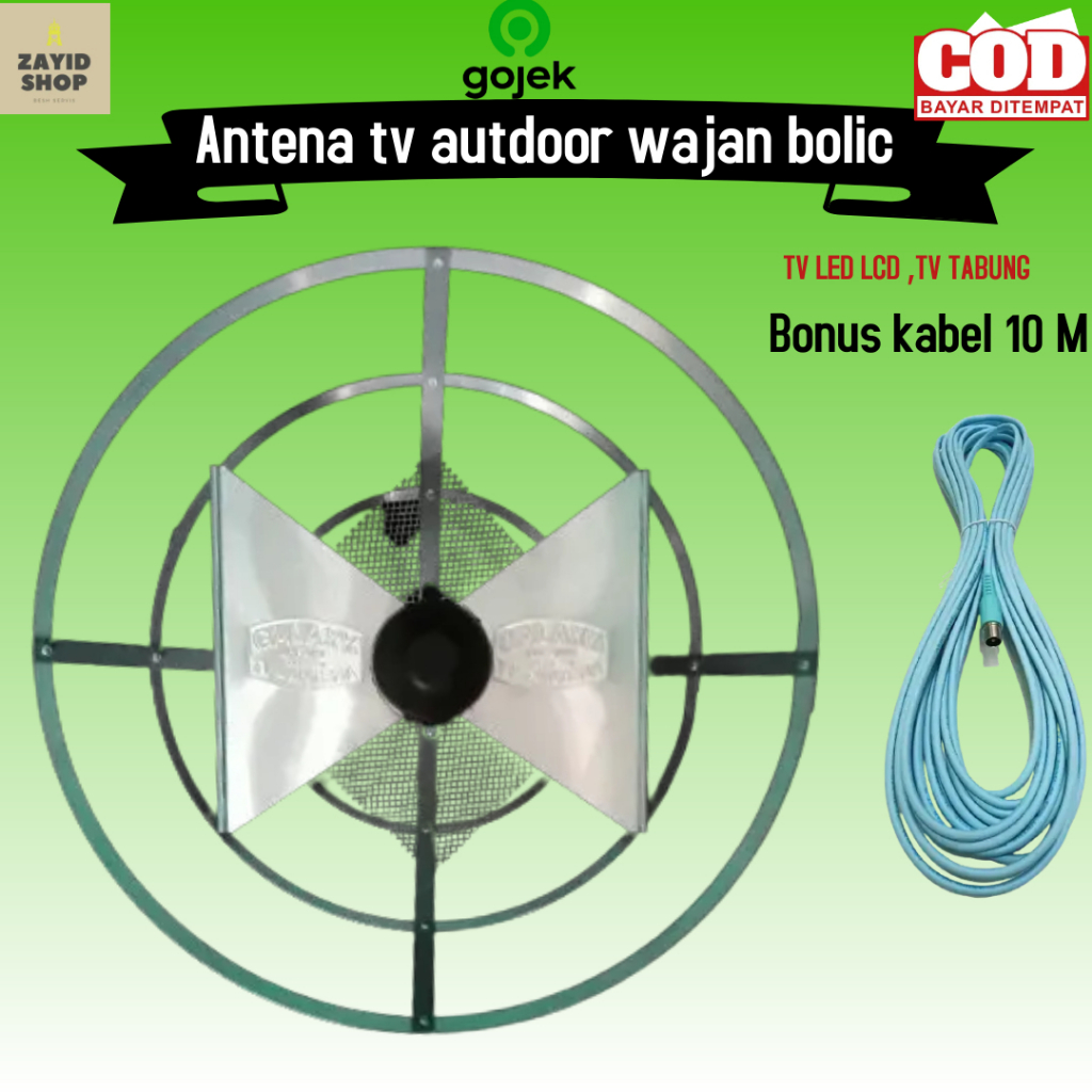 Antene Antena TV  LED Bonus Kabel10meter cocok untuk dalam Ruangan dan luar Ruangan super jernih Ant