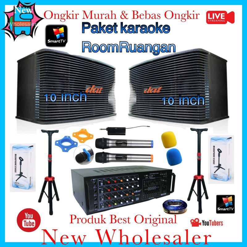 paket Set speaker karaoke room 10 inch Dat Original Audio Ruangan Home