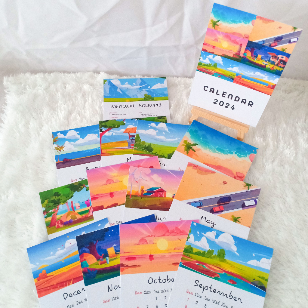 

KALENDER MEJA 2024 NATURE / AESTHETIC CALENDAR / WOODEN EASEL CALENDAR