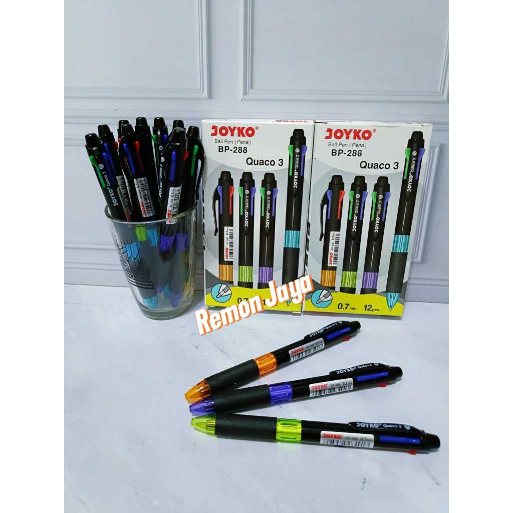 

PULPEN JOYKO QUACO 3 BP-288 - 4 Warna ISI PER 3 & 6 PCS