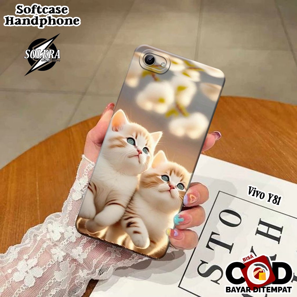 Case Vivo Y81 Softcase Vivo Y81 Terbaru Silikon Pro Camera Fashion Case Kartun Kucing Lucu Cover Hp 