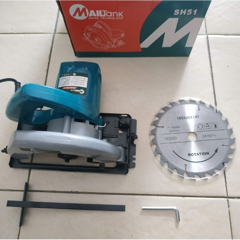 Mesin Gergaji Potong Pemotong Kayu Sirkel Serkel Circle Circular Saw 7" inch Mailtank SH51