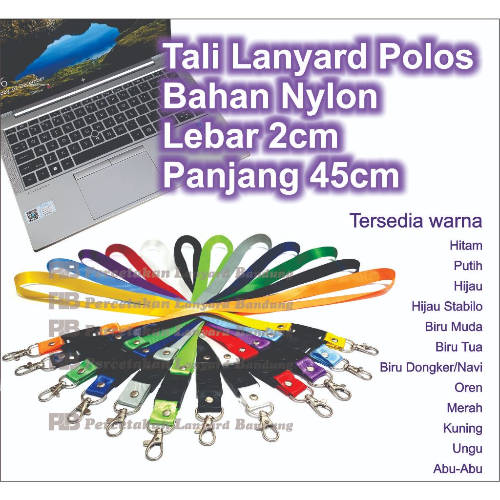 

TALI LANYARD STOPER 2 cm / Tali LANYARD lebar 2 cm polyster Gantungan idcard POLOS