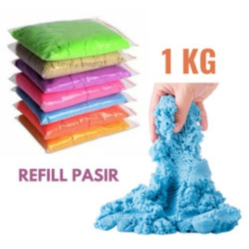 REFIL PASIR KINETIK 1KG MAINAN PASIR 1KG REFFIL PASIR AJAIB 1KG
