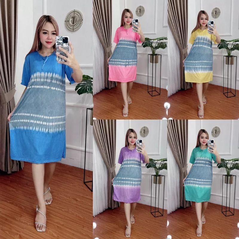 Daster murah bahan kaos model leher tali non Busui Daster Kaos wanita perempuan Dewasa Murah