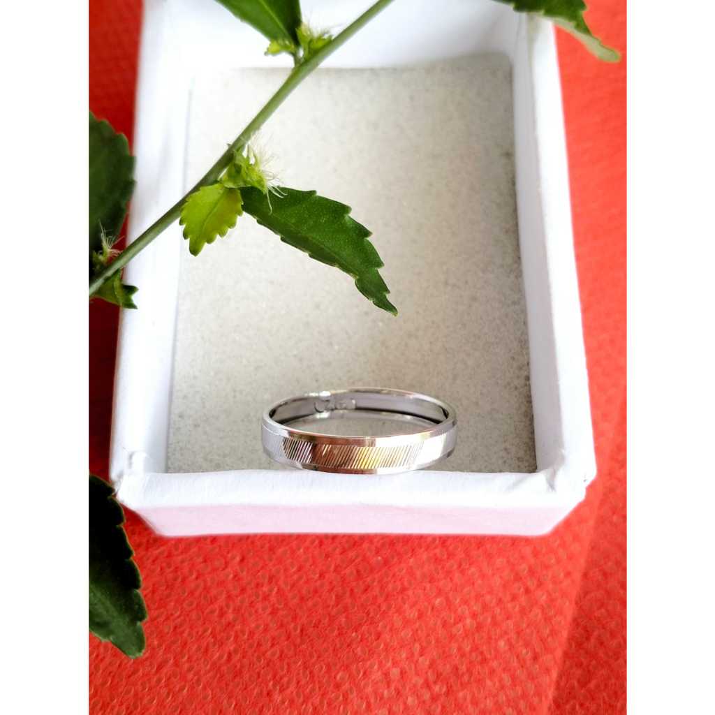 Cincin Pria Emas Putih Asli Cincin Wanita Emas Putih Cincin Fashion Terbaru Emas Kado Cincin Kado Pa